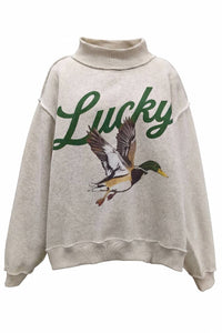 Lucky Duck Reversible Mock-Neck Sweatshirt