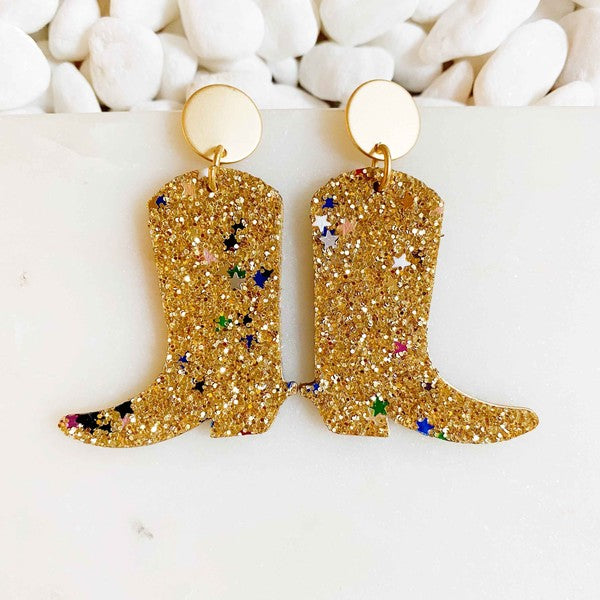 Glittered Up Cowgirl Earrings