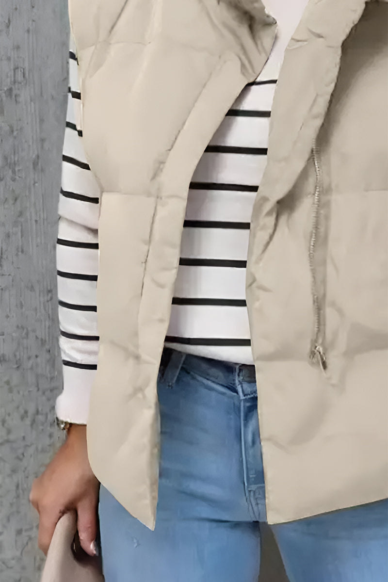 Zip Up Vest Coat with Pockets