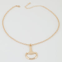 Polished Horseshoe Drop Chain Necklace