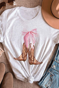 COWGIRL BOOTS BOW Graphic T-Shirt