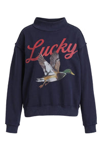 Lucky Duck Reversible Mock-Neck Sweatshirt