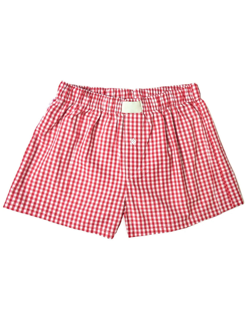 Plaid Elastic Waist Shorts