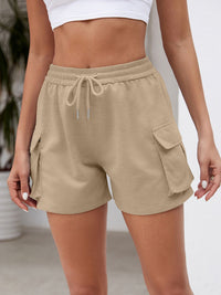 Drawstring Elastic Waist Shorts with Pockets