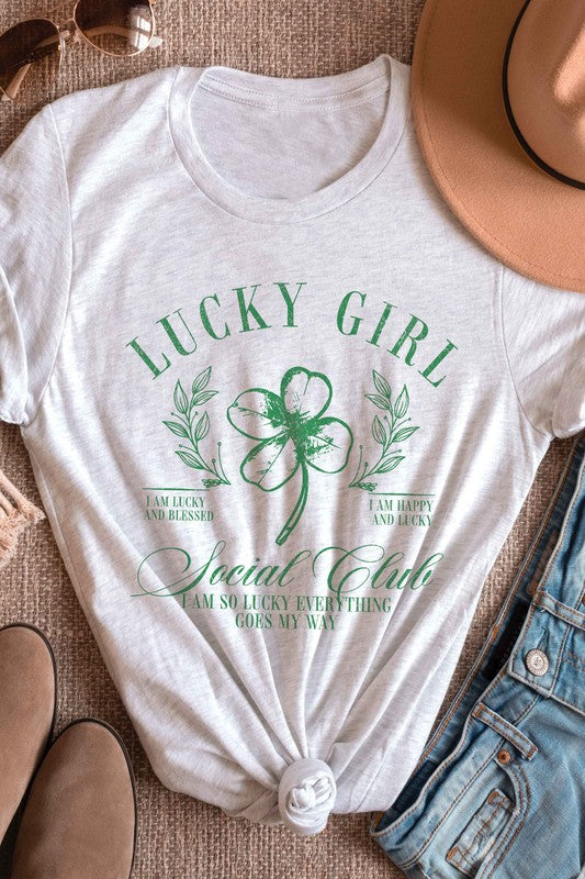 LUCKY GIRL SOCIAL CLUB Graphic T-Shirt