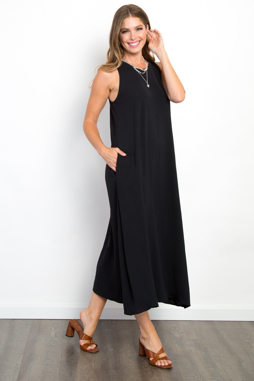 Be Stage Midi Tank Dress with Pockets