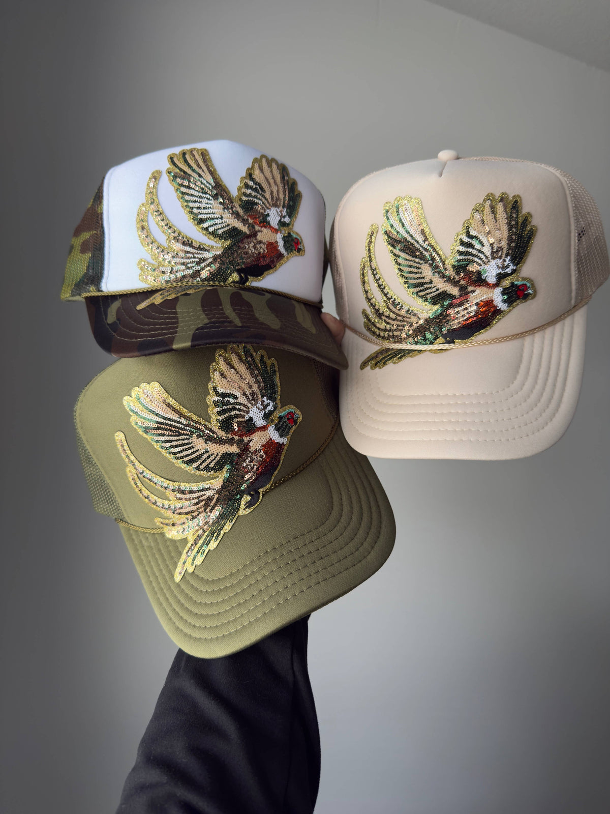 Sequin Pheasant Trucker Hat