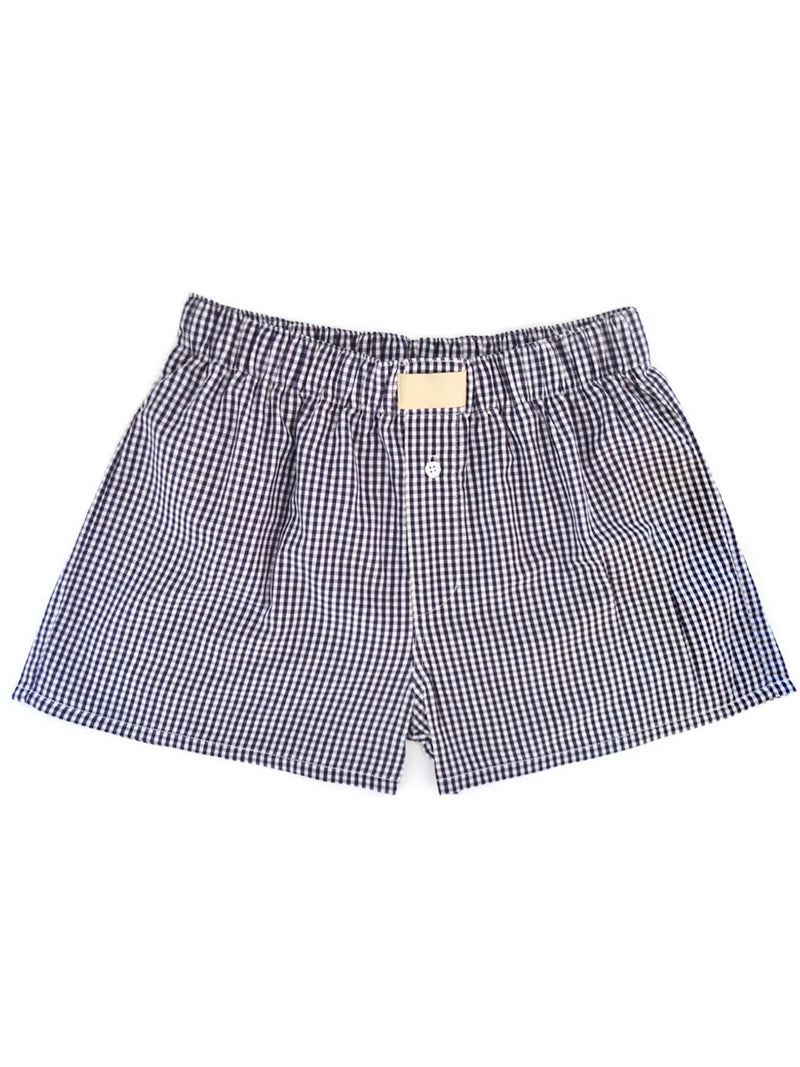 Plaid Elastic Waist Shorts