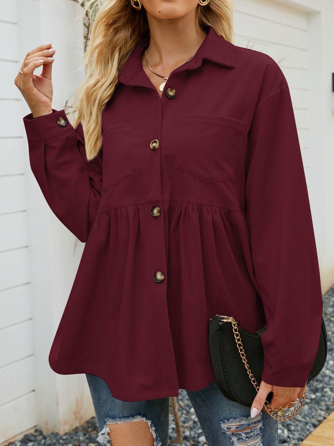 Mandy Button Up Long Sleeve Shirt