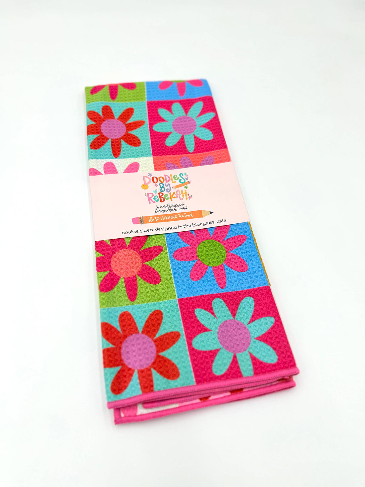 Hippie Daisy- Microfiber Waffle Weave Tea Towel