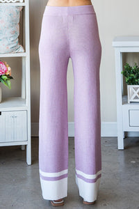 First Love Contrast Ribbed Knit Pants
