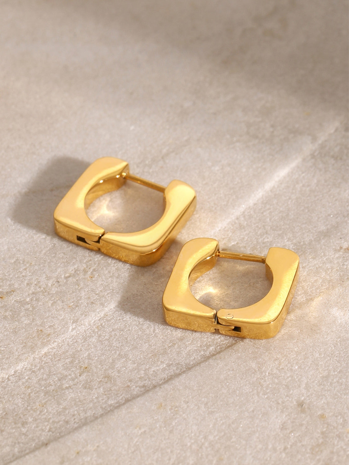 18K Gold-Plated Stainless Steel Square Earrings