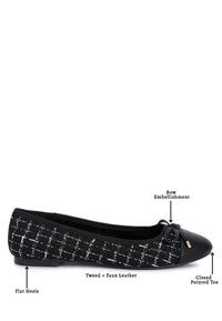 Junpey Plaid Tweed Ballet Flats