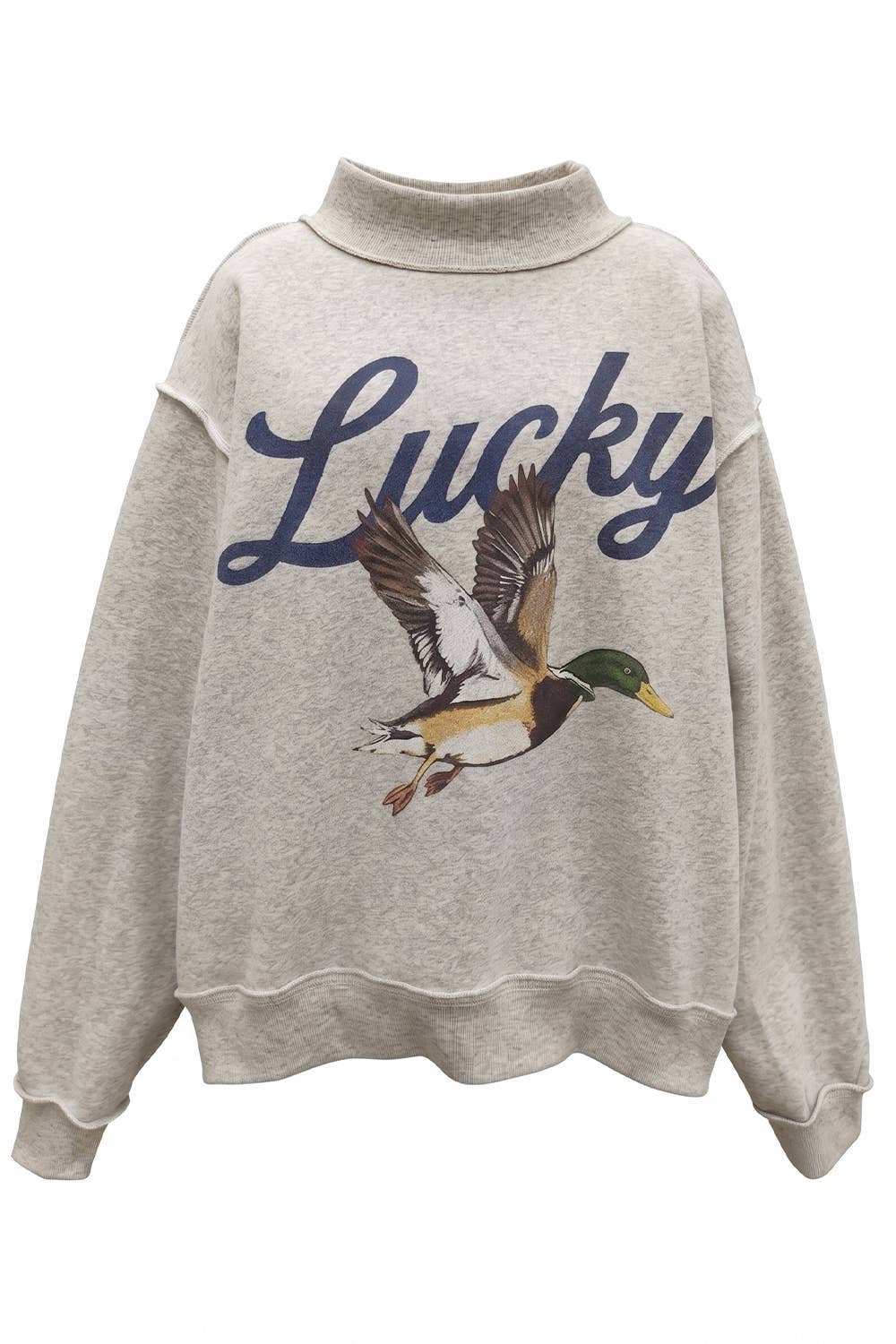 Lucky Duck Reversible Mock-Neck Sweatshirt