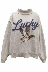 Lucky Duck Reversible Mock-Neck Sweatshirt