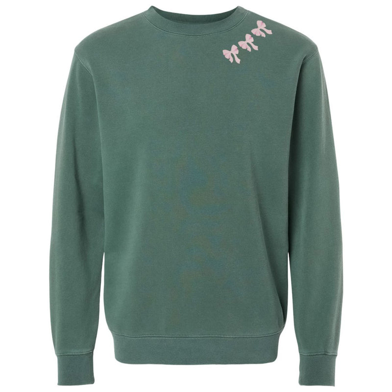 Embroidered 'Bow Collar' Cozy Crew