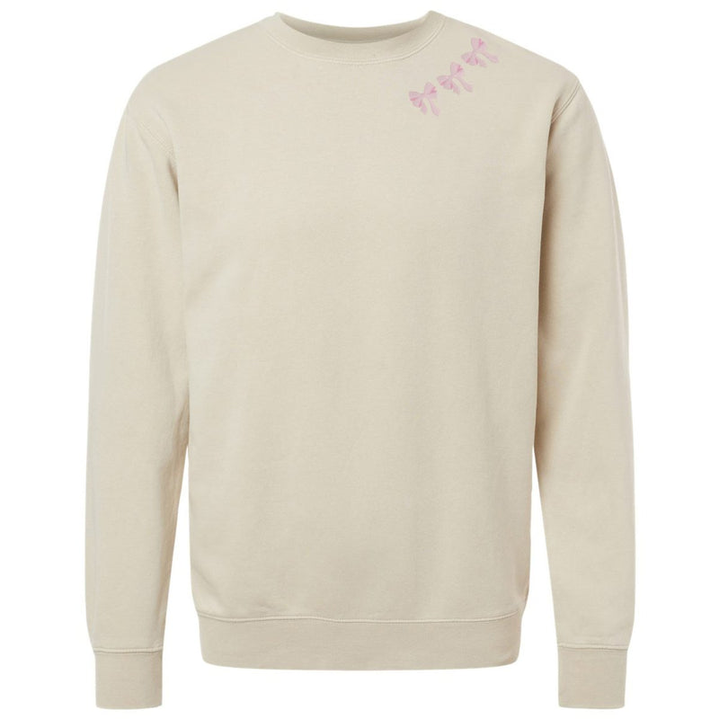 Embroidered 'Bow Collar' Cozy Crew
