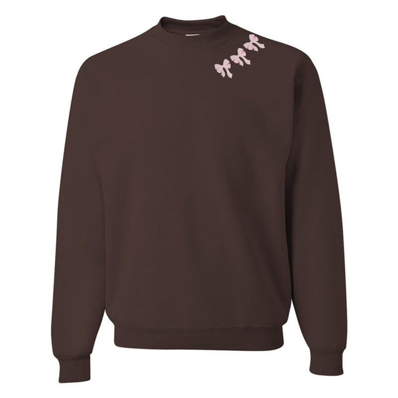 Embroidered 'Bow Collar' Crewneck Sweatshirt