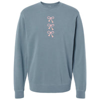 Embroidered Tasseled 'Bows' Cozy Crew
