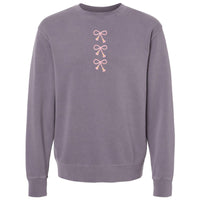 Embroidered Tasseled 'Bows' Cozy Crew