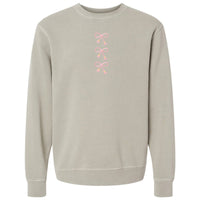 Embroidered Tasseled 'Bows' Cozy Crew