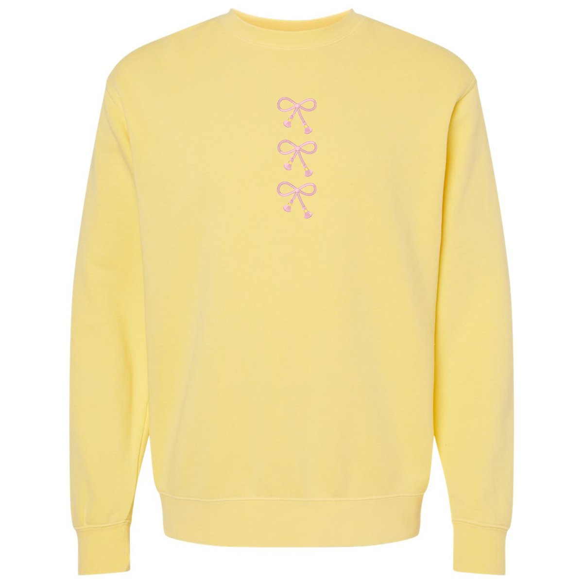 Embroidered Tasseled 'Bows' Cozy Crew