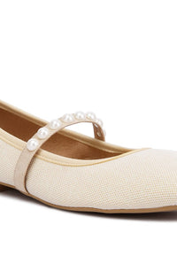 Sassie Pearl Embellished Ballerina Flats