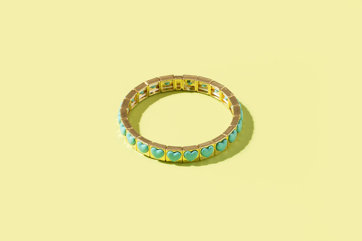 Enamel Stretch Bracelet - Earth Tone Colors - Asst Styles