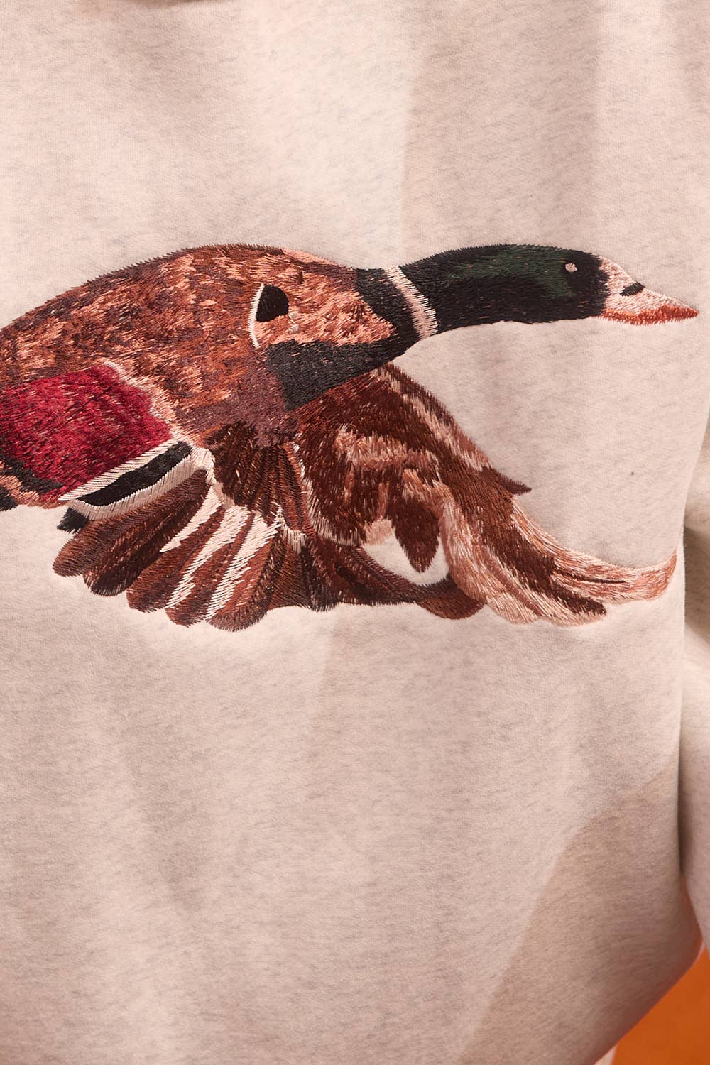 MALLARD Duck Embroidered Mock-Neck Sweatshirt