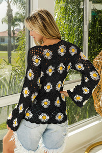BiBi Floral Crochet Net Lace Cover Up
