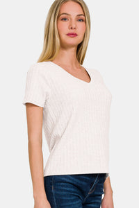 Zenana Ribbed Short Sleeve T-Shirt