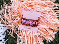 Enamel Stretch Bracelets - Red and White - 3 Piece Set