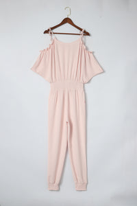 Frill Surplice Cold Shoulder Jumpsuit