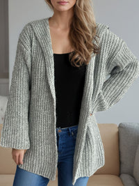 Sequin Detail Long Sleeve Hooded Cardigan