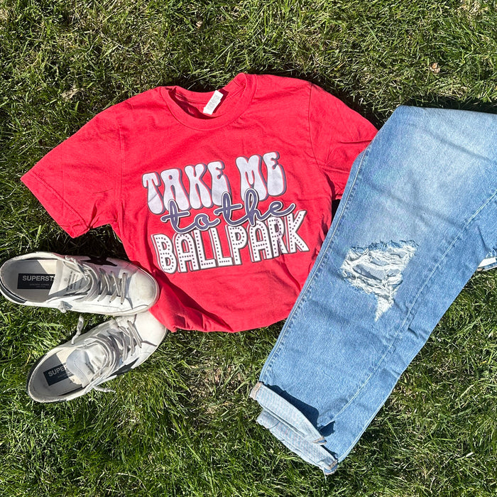 Take Me to the Ballpark Graphic T-shirt printed on Bella Canvas T-Shirt