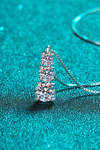 1.8 Carat Moissanite Triple-Pendant Necklace