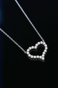 1 Carat Moissanite Heart Pendant Chain-Link Necklace