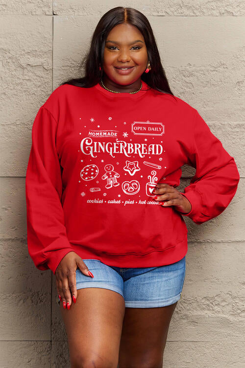 Simply Love Full Size GINGERBREAD Long Sleeve Sweatshirt