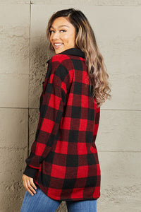 Heimish Make It Last Full Size Contrast Plaid Shacket