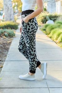 Celeste Design Full Size Leopard Contrast Sweatpants