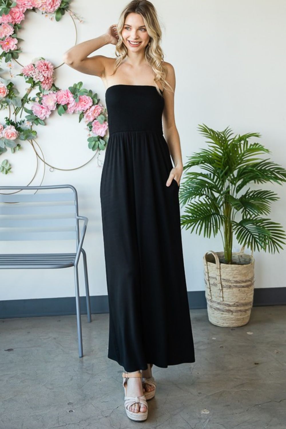 Strapless casual store maxi dress