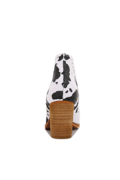 Cow print hot sale ankle boots