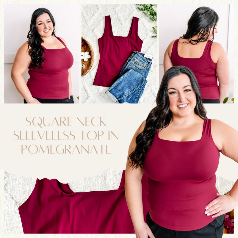 1.31 Square Neck Sleeveless Top In Pomegranate