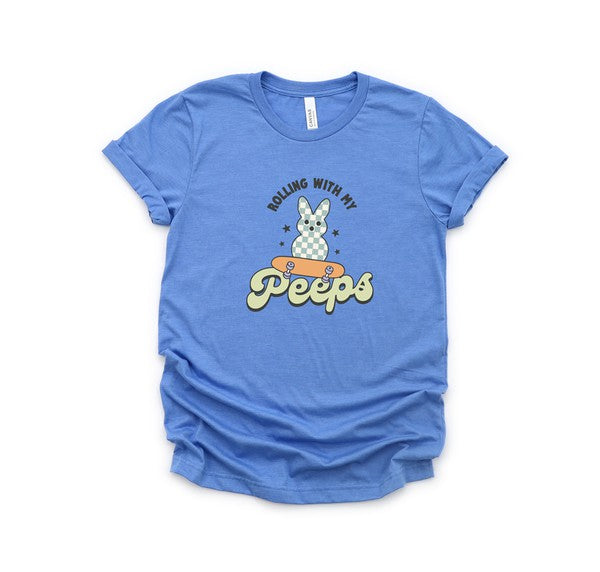 Rolling With My Peeps Script Youth Graphic Tee