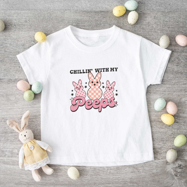 Chillin With My Peeps Checkered Toddler Graphic T