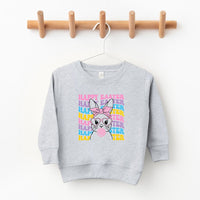 Bubble Gum Bunny Wavy Toddler Sweatshirt