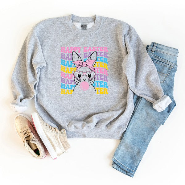 Bubble Gum Bunny Wavy Youth Sweatshirt
