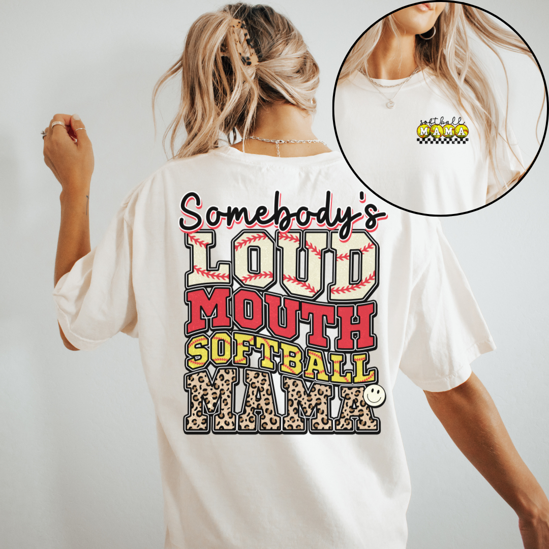 Loud Mouth Softball Mom Graphic Tee