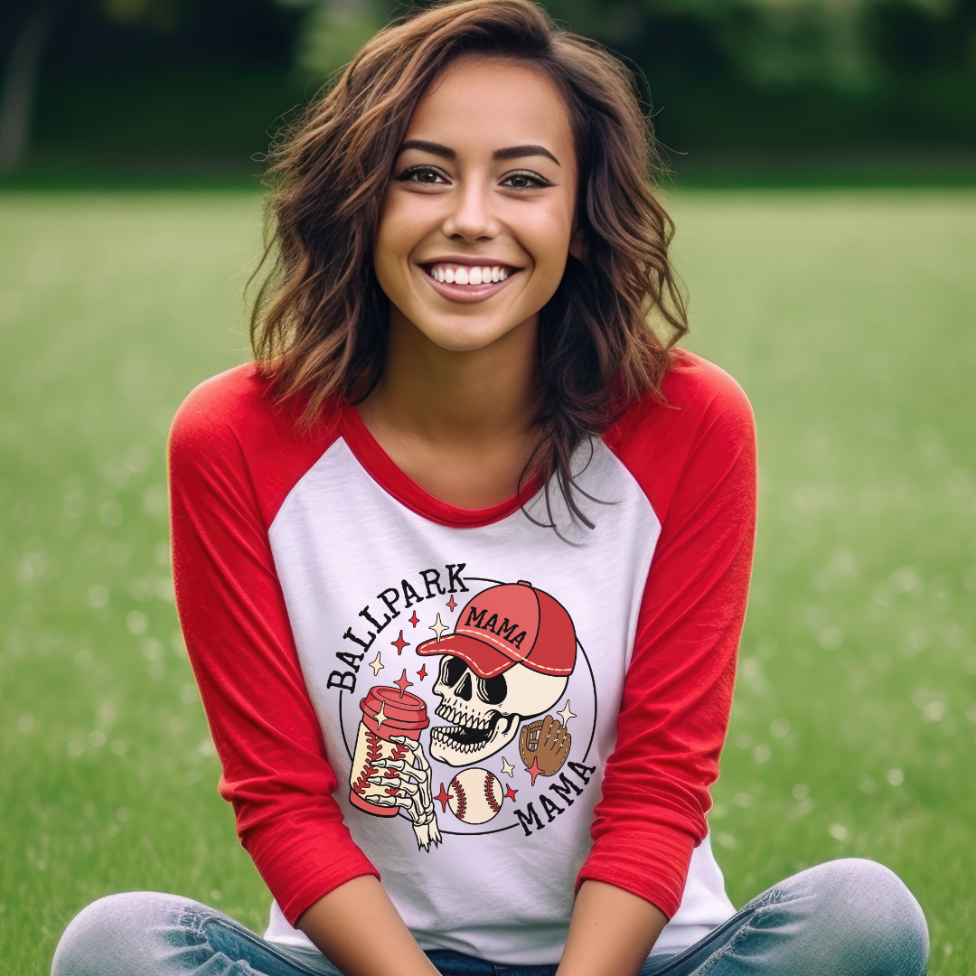 Baseball Mama Raglan Graphic Tee