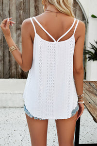 Eyelet V-Neck Double Strap Cami